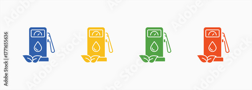 Eco Fuel Icon Set Color Multiple Style Collection