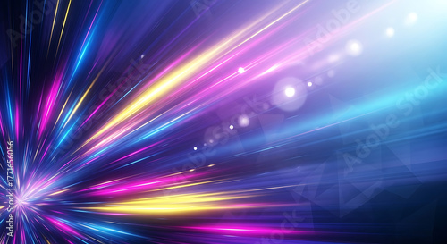 Abstract vibrant explosion of light and motion, showcasing energy and dynamism in an artistic display