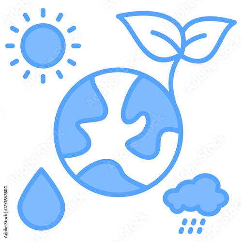 Energy Resource Blue Icon