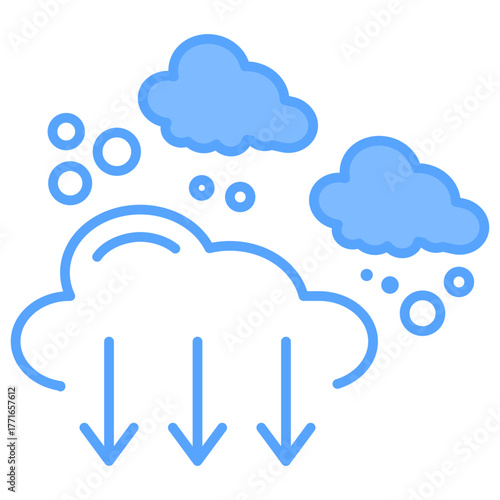 Carbon Emission Blue Icon