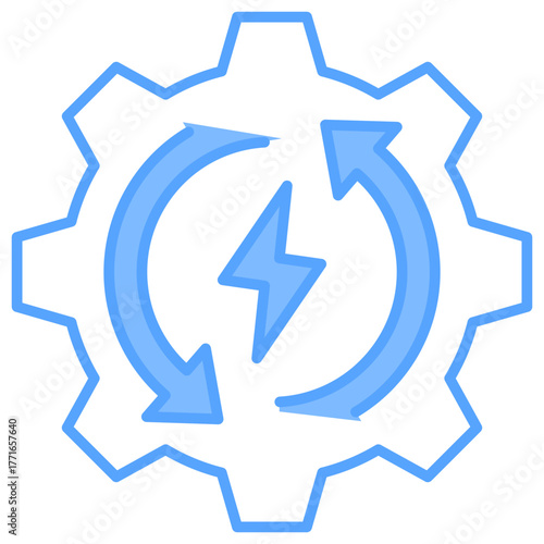Mechanical Energy Blue Icon