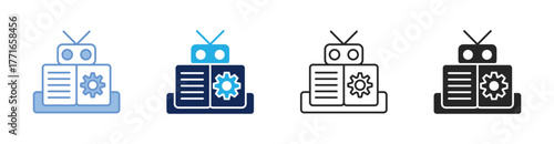 Book Icon Collection Featuring Multiple Styles