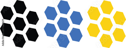 Adobe Ilsimple Honeycomb icons vector symbol, honeycomb patterns in black white and yellow, Honeycomb icon element Illustration,
lustrator Artwork