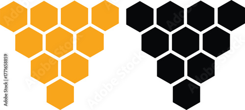 bee honeycomb icon set.Natural honeycomb collection flat icons Honeycomb icon element vector Illustration ,
