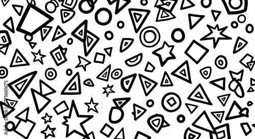 Abstract geometric shapes in black and white background design  