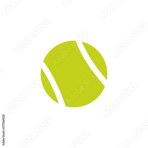 Tennis ball logo icon sign Green realistic design Sports, fitness activity concept Elements of equipment for tennis Modern design for brand online shop store market Print for badge emblem poster ad