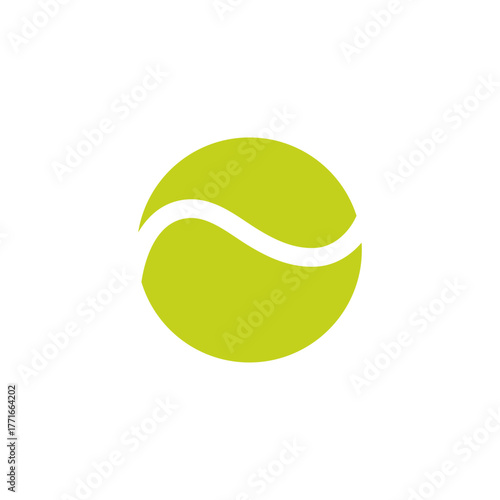 Tennis ball logo icon sign Green realistic design Sports, fitness activity concept Elements of equipment for tennis Modern design for brand online shop store market Print for badge emblem poster ad