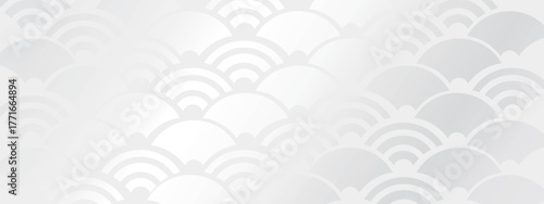 高級感のある青海波模様のバナー　ホワイト