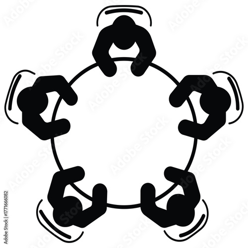 Vector illustration of meeting or conference icon on white background