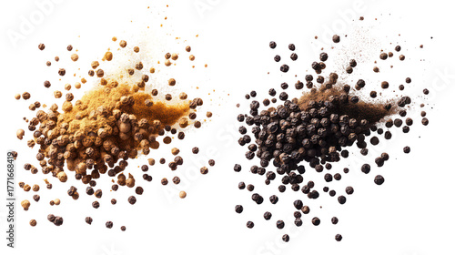 Fototapeta Naklejka Na Ścianę i Meble -  Explosion of spices and grains isolated on transparent background