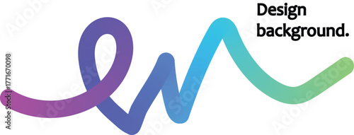 continuous flowing line logo design with purple blue green gradient and modern typography for creative branding