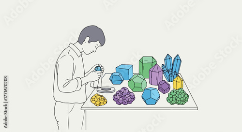 Person crafting gemstones