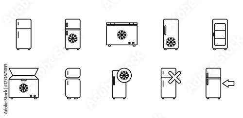 refridgerator line icon pack