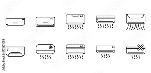 air conditioning line icon pack