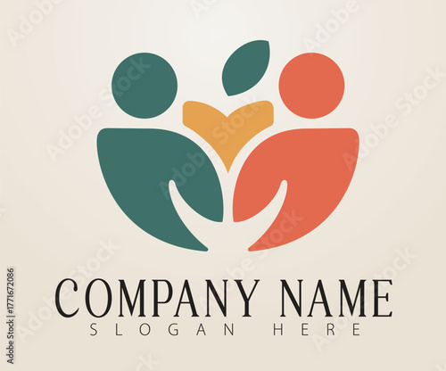 A minimalist logo design symbolizing unity, progress, and connection.