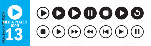 Music and Video Playback Icons Pack – Play, Stop, Pause, Skip