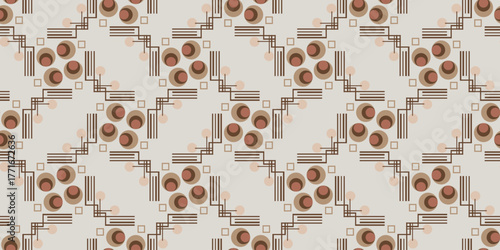 Textile motif seamless pattern. Abstract line shape geometric motif basic pattern continuous background. Man shirt all over print block. 