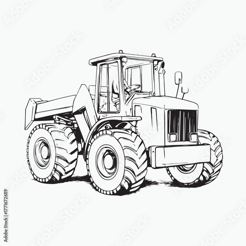 tractor isolated on white background