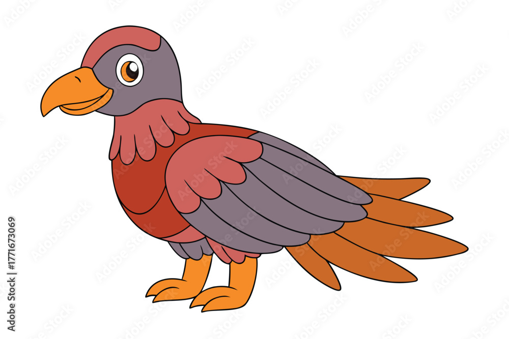 Fototapeta premium Colorful cartoon bird, a charming illustration
