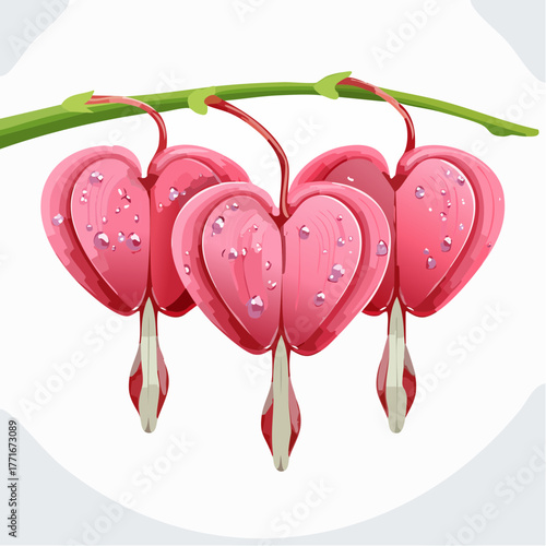 Bleeding glory bower flower bleeding heart vine with green leaves isolated on white background with clipping path
1