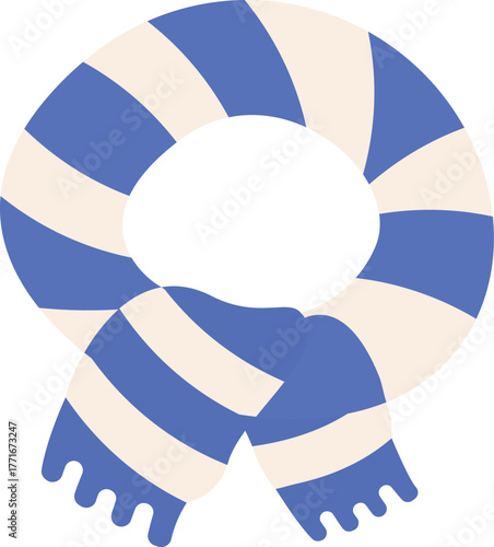a blue striped winter scarf icon