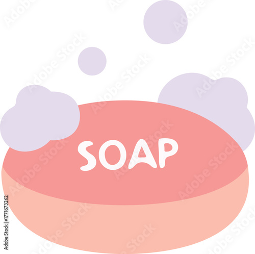a bar of soap with bubbles icon
