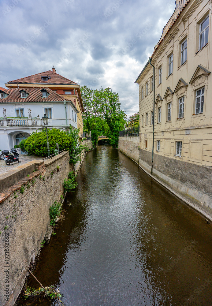 Obraz premium Charming Certovka Canal in Prague Lesser Town Venice.