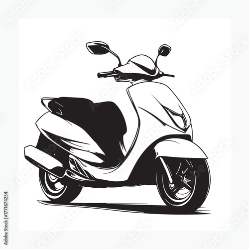 vintage scooter vector