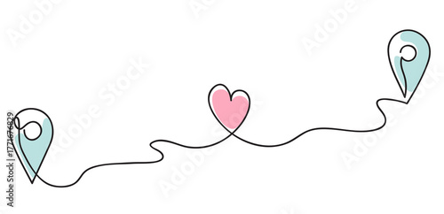 Traffic route between two loving people