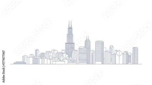 Skyline Silhouette: A minimalistic portrayal of a city skyline, featuring iconic skyscrapers and architectural details.