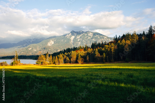Autumn Serenity by the Mountain Lake