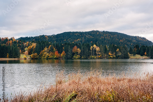 Autumn Serenity by the Mountain Lake
