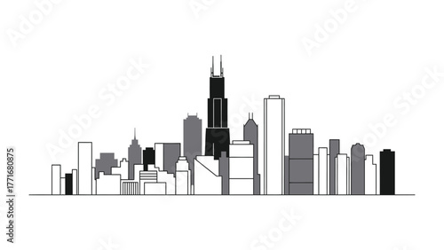 Cityscape Silhouette: An architecturally impressive and striking cityscape, showcasing a dynamic and modern skyline silhouette.
