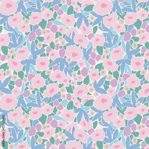 floral pattern with abstract pastel flowers