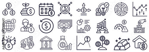 Financial and Business Icons Growth, Investment, and Analysis