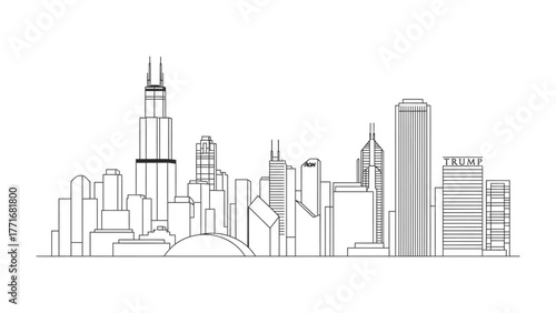 Urban Silhouette: A minimalist skyline, a symphony of architectural forms that define the urban landscape. A modern urban silhouette, outlining the city's key structures against the backdrop.