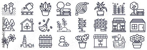 Gardening and Plant Care Icon Set