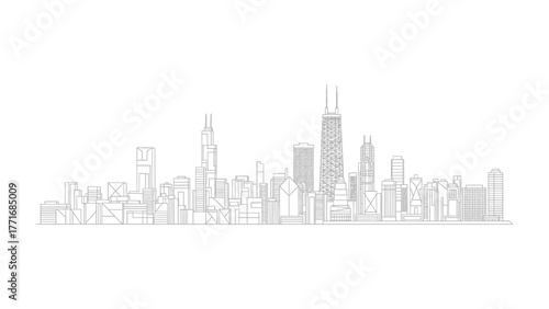 Modern Urban Silhouette: A striking outline of a contemporary city skyline stretches across the frame, showcasing the architectural brilliance.