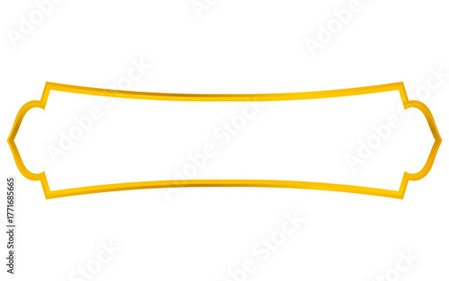 Islamic classic golden outline frame – Luxurious elongated frame with Islamic classic curves, ideal for greeting cards, posters, and celebratory items.