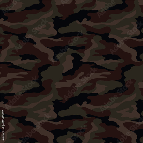 Camouflage seamless pattern in brown