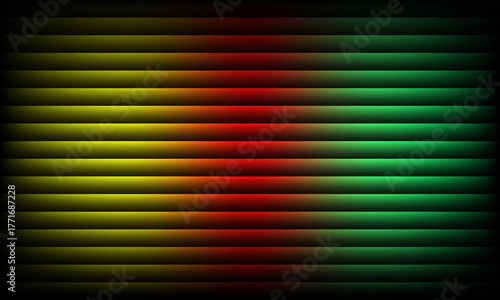 Abstract background with horizontal lines in yellow, red, and green color