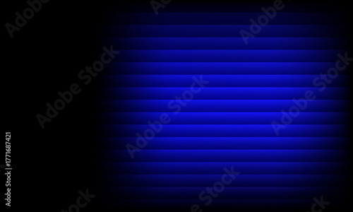 Abstract blue light shining through horizontal blinds creating a modern design