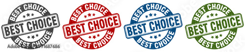 best choice stamp. best choice round stamp set isolated on white background