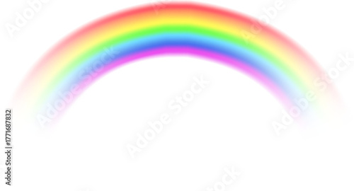 Rainbow Shape arch realistic isolated on white transparent background. Colorful light and bright design element. Symbol of rain, sky, clear, nature. rainbow with transparent effect
