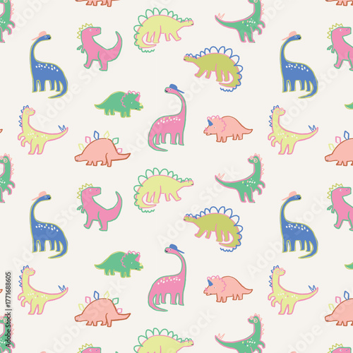 dinosaur pattern seamless cute animal background