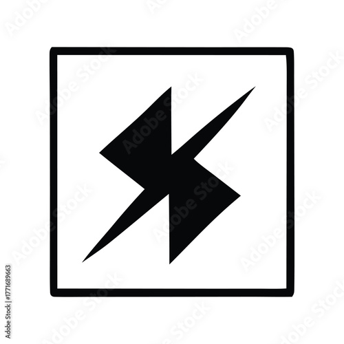 Sleek black rewind or fast-backward icon enclosed in a crisp square frame, an essential graphic element for digital media interfaces, app design