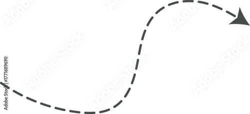 Photos Hand drawn curve dotted line arrow