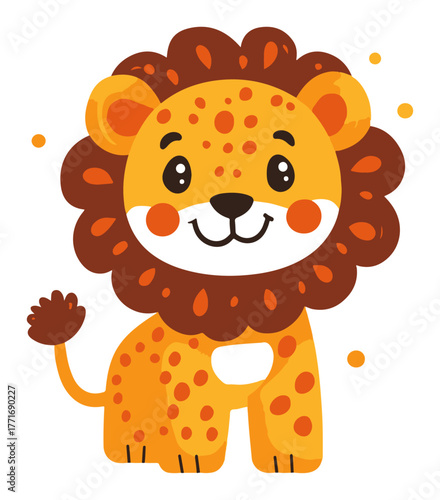 Cute Baby Lion Mascot – Adorable Cartoon Safari Animal Vector
