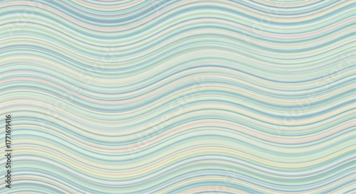 A soothing and abstract wavy lines pattern in gentle, aquatic hues, creating a calming visual texture. vector illustration