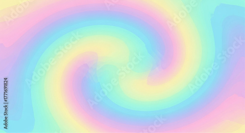An ethereal vortex of pastel colors swirls harmoniously, creating a sense of dreamy tranquility. Capturing a mesmerizing display of soft hues. vector illustration